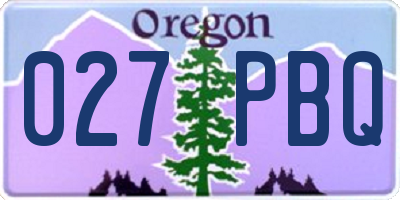 OR license plate 027PBQ