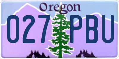 OR license plate 027PBU