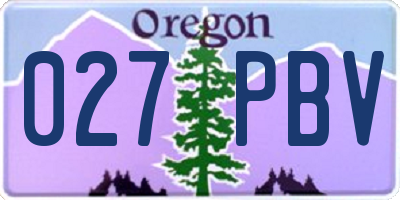 OR license plate 027PBV