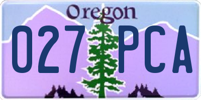 OR license plate 027PCA