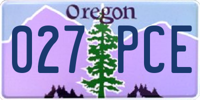 OR license plate 027PCE