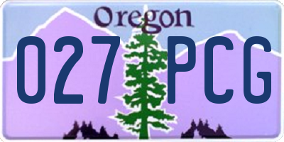 OR license plate 027PCG