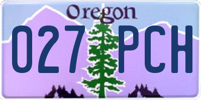 OR license plate 027PCH