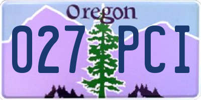 OR license plate 027PCI