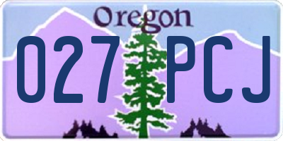 OR license plate 027PCJ