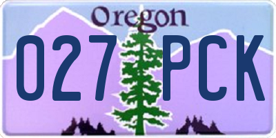 OR license plate 027PCK