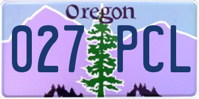 OR license plate 027PCL