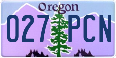OR license plate 027PCN
