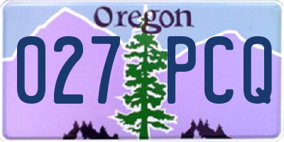 OR license plate 027PCQ