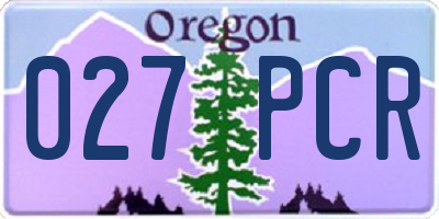 OR license plate 027PCR