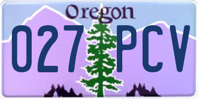 OR license plate 027PCV