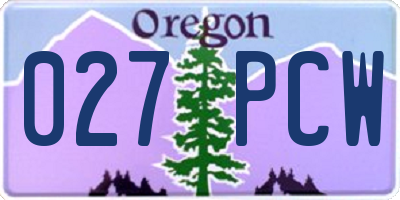 OR license plate 027PCW