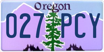 OR license plate 027PCY