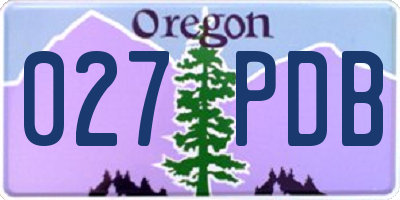 OR license plate 027PDB