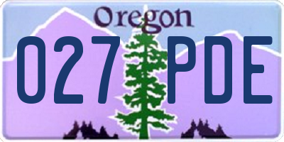 OR license plate 027PDE