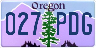 OR license plate 027PDG