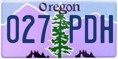 OR license plate 027PDH