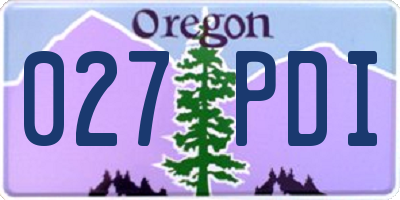 OR license plate 027PDI