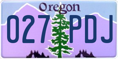 OR license plate 027PDJ