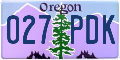 OR license plate 027PDK