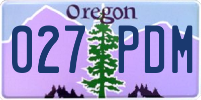 OR license plate 027PDM
