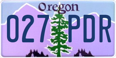OR license plate 027PDR