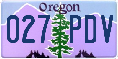 OR license plate 027PDV