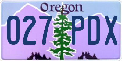 OR license plate 027PDX