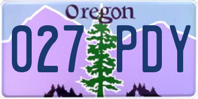 OR license plate 027PDY