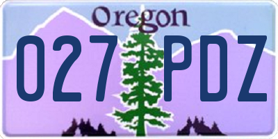 OR license plate 027PDZ