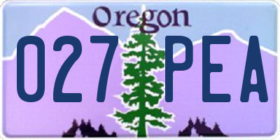 OR license plate 027PEA
