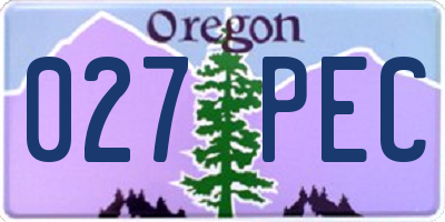 OR license plate 027PEC