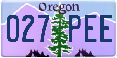 OR license plate 027PEE