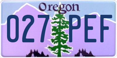 OR license plate 027PEF
