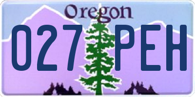 OR license plate 027PEH