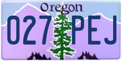 OR license plate 027PEJ