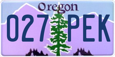 OR license plate 027PEK