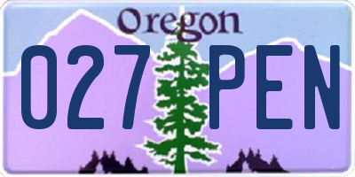 OR license plate 027PEN