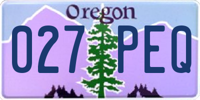 OR license plate 027PEQ