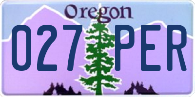 OR license plate 027PER