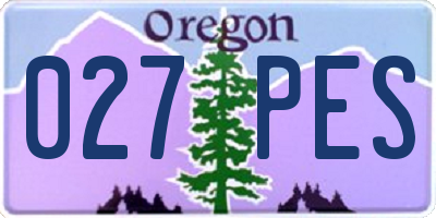 OR license plate 027PES