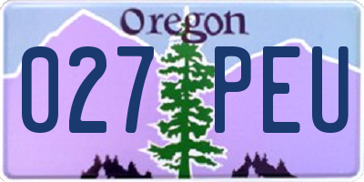 OR license plate 027PEU