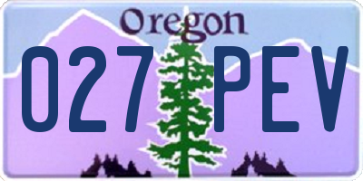 OR license plate 027PEV