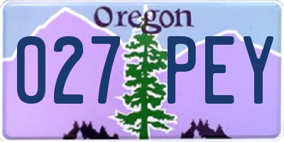 OR license plate 027PEY