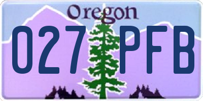 OR license plate 027PFB