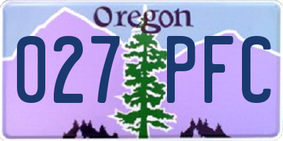 OR license plate 027PFC