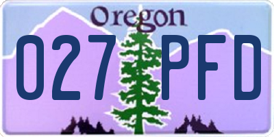 OR license plate 027PFD