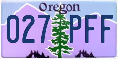 OR license plate 027PFF