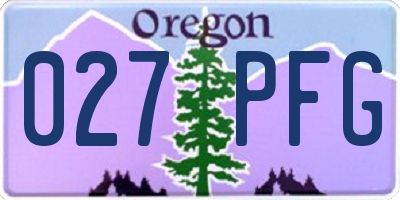 OR license plate 027PFG