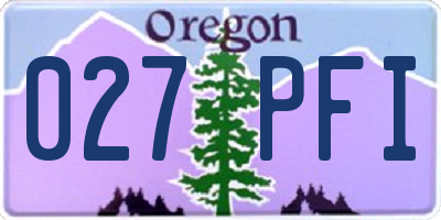 OR license plate 027PFI